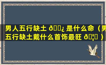 男人五行缺土 🌿 是什么命（男五行缺土戴什么首饰最旺 🦋 ）